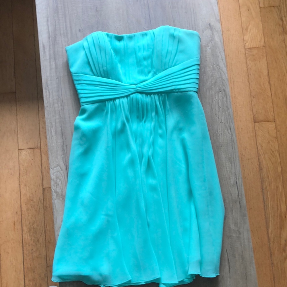 Teal mini dress size 2, detachable straps included